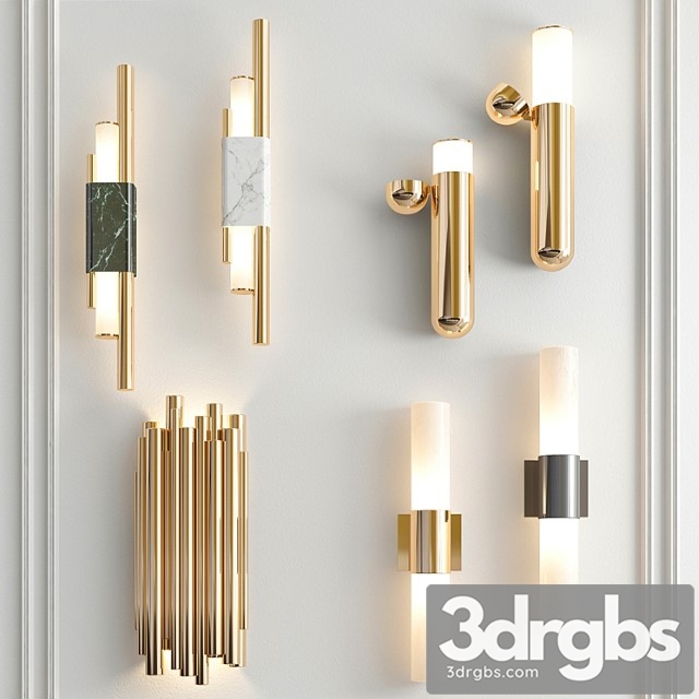 Four nice wall lights 12 3dsmax Download - thumbnail 1