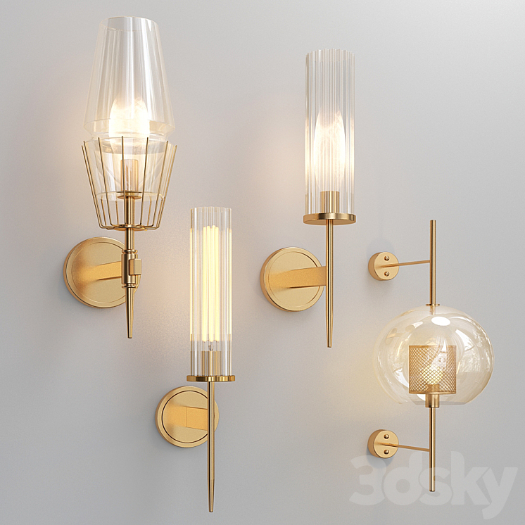 Four Nice Wall Lights_2 3DS Max - thumbnail 1