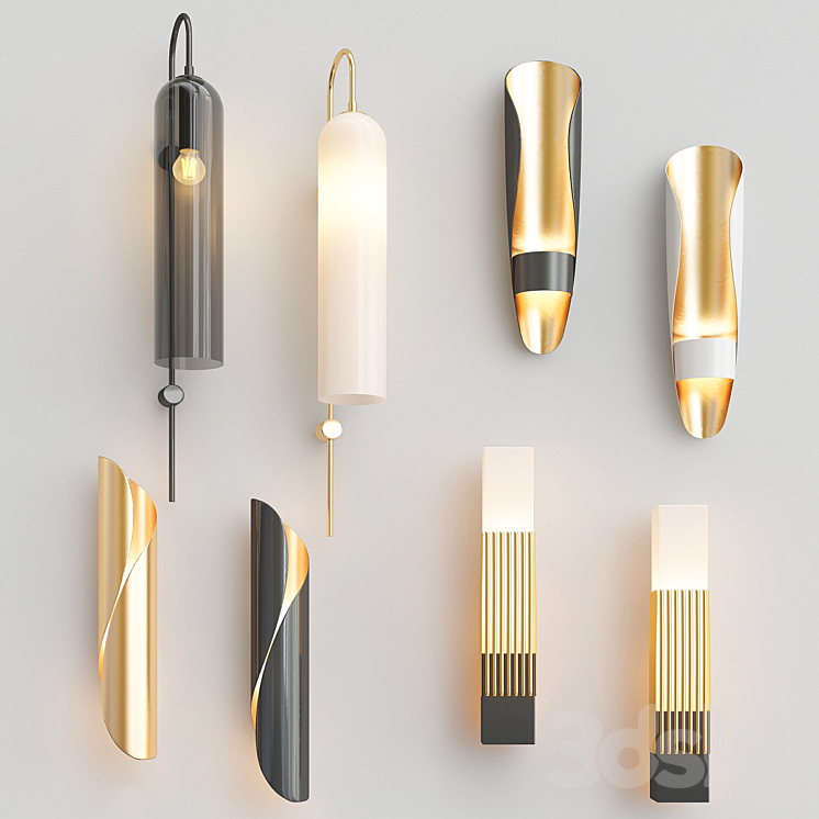 Four Nice Wall Lights_8 3DS Max - thumbnail 1