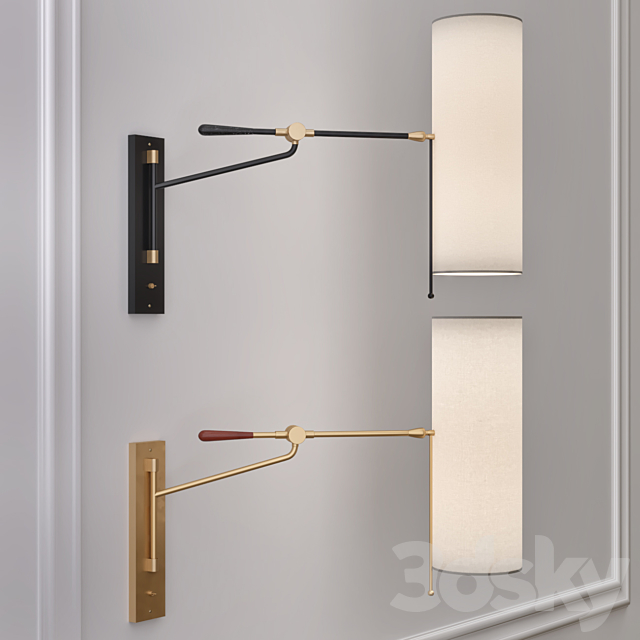 FRANKFORT ARTICULATING WALL LIGHT Aerin 3ds Max - thumbnail 1