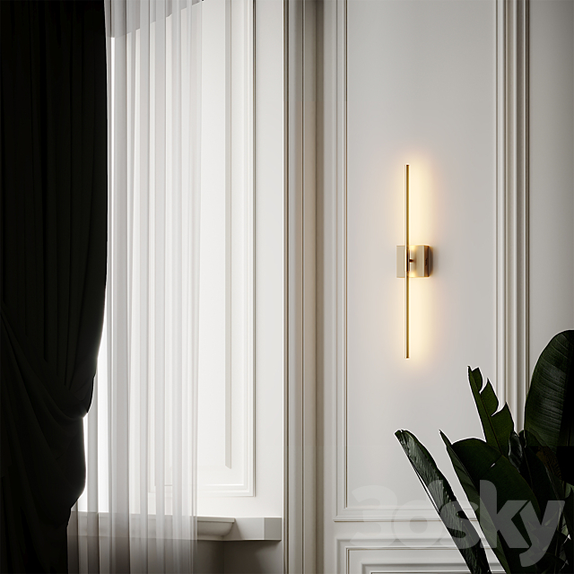 Gallatin Dimmable Gold and Silver Wall Sconce by Orren Ellis 3DSMax File - thumbnail 3