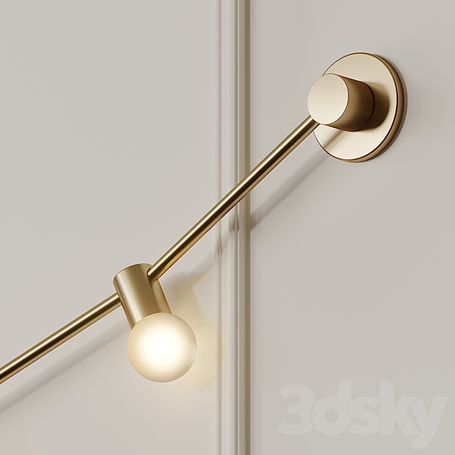 Garland of July 14th XS Gold Wall Sconce by CVL Luminaires 3DS Max Model - thumbnail 2