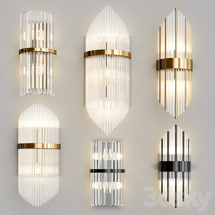 Glass Sconce Collection 3DS Max Model - thumbnail 2