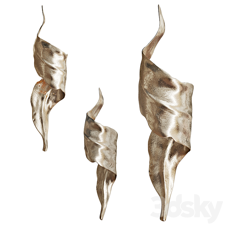 Golden wall sconce LEAF | VetviStore 3DS Max Model - thumbnail 1