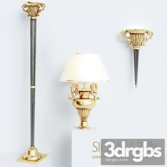 Grace Antiqued Buffet Lamp 3dsmax Download - thumbnail 1