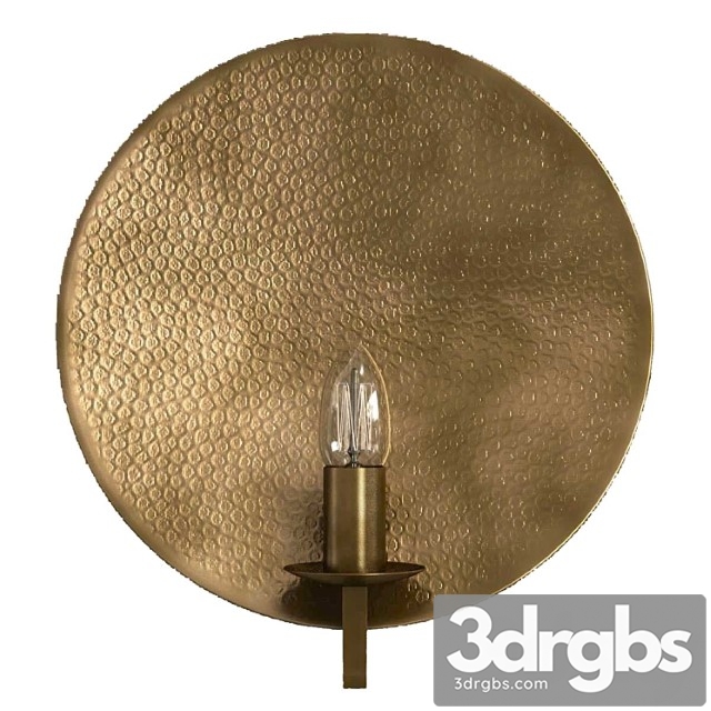 Hammered brass round 3d model 3dsmax Download - thumbnail 1