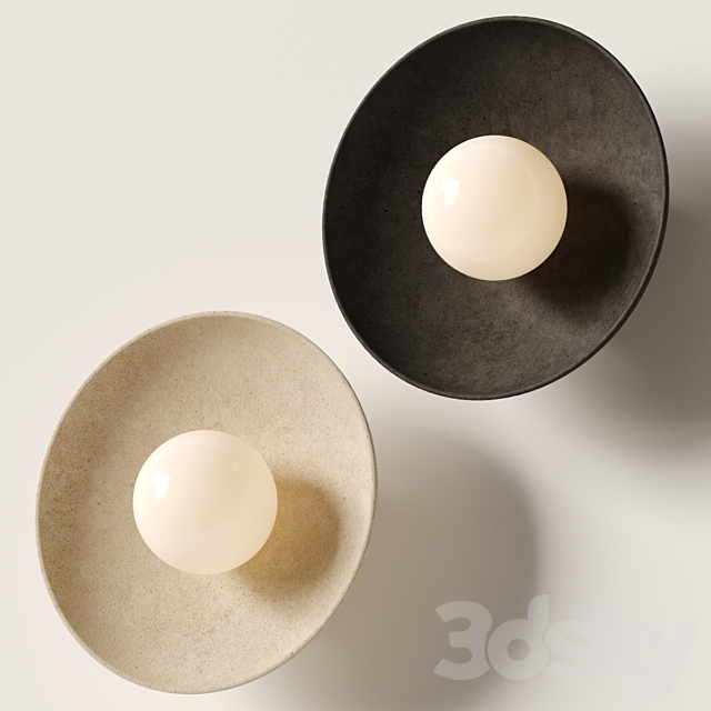 Handmade Ceramic Dish Wall Sconce – Lighting Collective 3DS Max Model - thumbnail 2