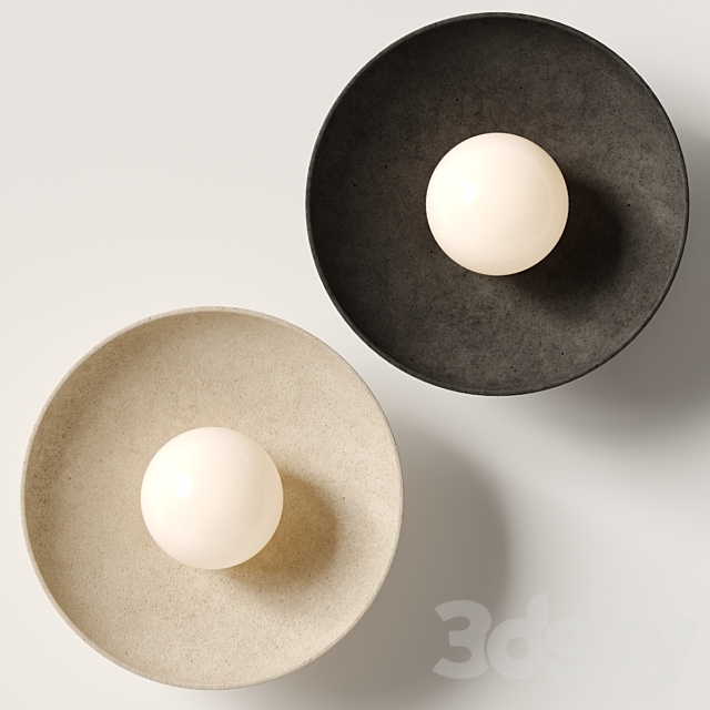 Handmade Ceramic Dish Wall Sconce – Lighting Collective 3DS Max Model - thumbnail 3