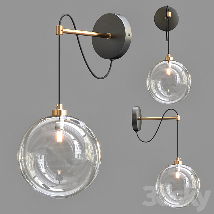 Hanging Ball Sconce 3DS Max Model - thumbnail 1