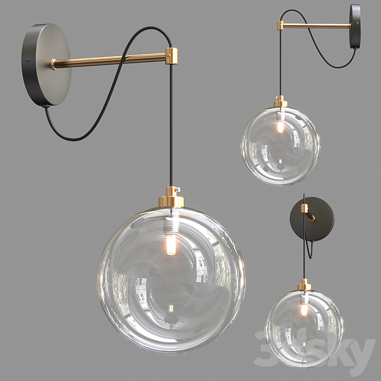 Hanging Ball Sconce 3DS Max Model - thumbnail 2