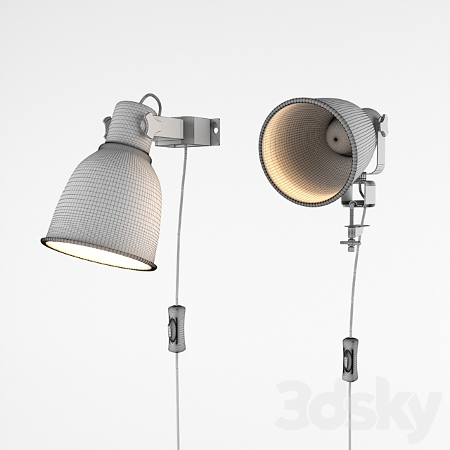 HEKTAR Wall mounted spotlight _ lamp with clip 3ds Max - thumbnail 3