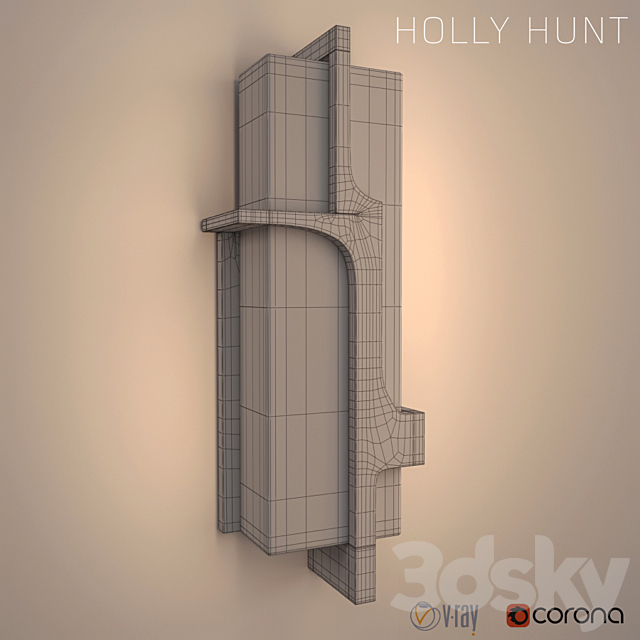 Holly Hunt Ariel sconce 3DS Max Model - thumbnail 3