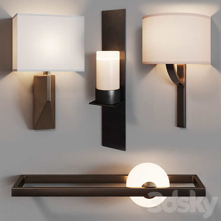 Holly Hunt set SCONCE 6 3DS Max - thumbnail 1