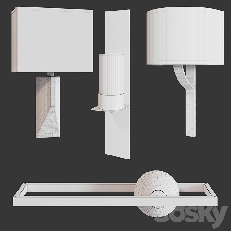 Holly Hunt set SCONCE 6 3DS Max - thumbnail 2