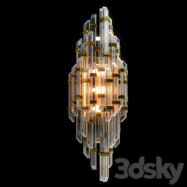 Houseton crystal wall lamp 3ds Max - thumbnail 1