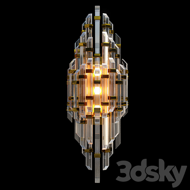 Houseton crystal wall lamp 3ds Max - thumbnail 2