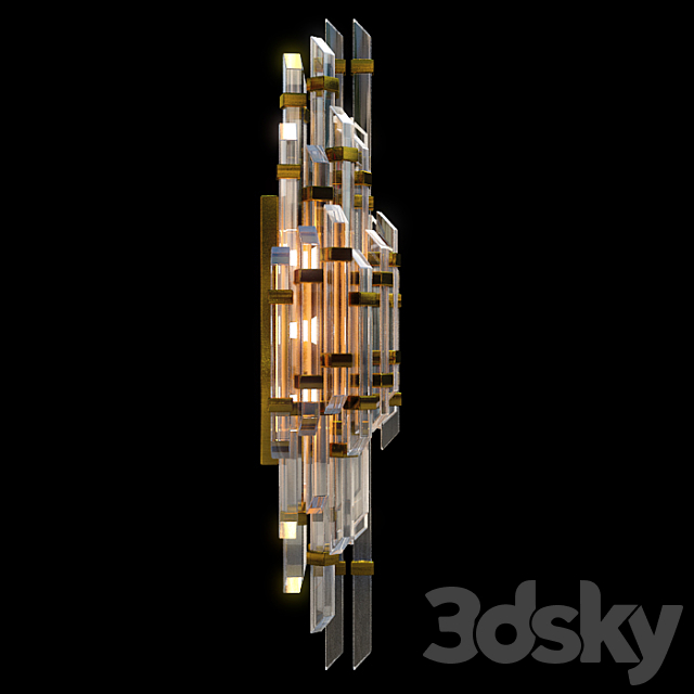 Houseton crystal wall lamp 3ds Max - thumbnail 3