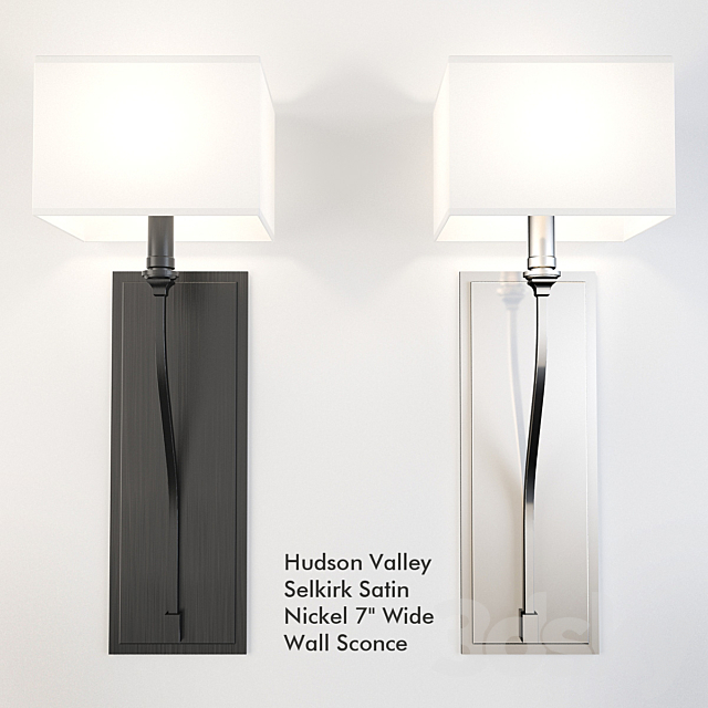 Hudson Valley Satin Nickel Selkirk 7″ 3DS Max Model - thumbnail 1