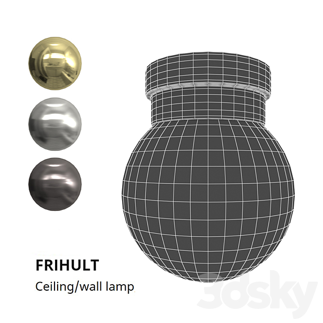 IKEA FRIHULT ceiling wall lamp 3DS Max Model - thumbnail 4