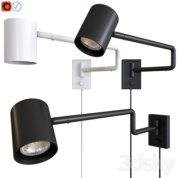 IKEA  NYMANE Wall lamp with swivel stand 3DS Max - thumbnail 1