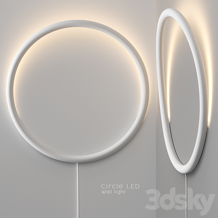 IKEA – VARMBLIXT Circle LED Wall light 3DS Max Model - thumbnail 2