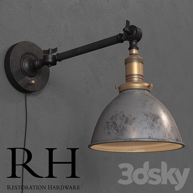 INDUSTRIAL ERA TASK SCONCE – PEWTER 3ds Max - thumbnail 1