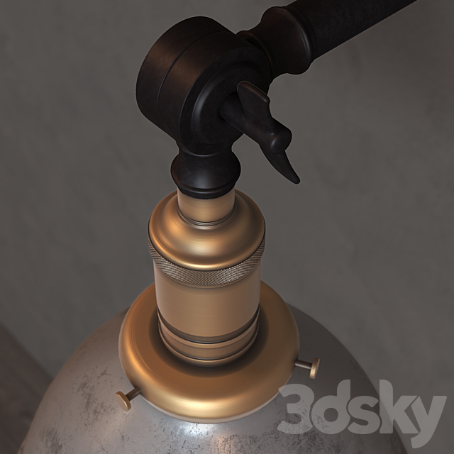 INDUSTRIAL ERA TASK SCONCE – PEWTER 3ds Max - thumbnail 2