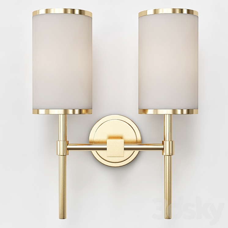 John Richard Modern Brass Wall Sconce 3DS Max - thumbnail 1