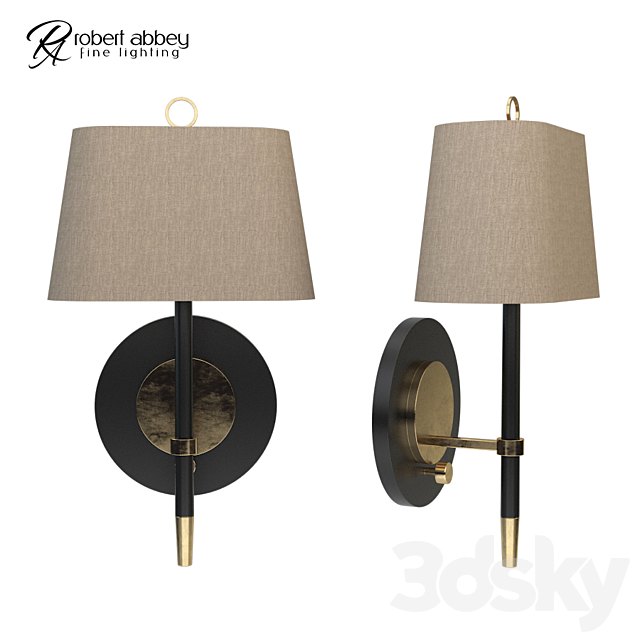 Jonathan Adler Ventana Brass Plug-In Wall Lamp 3ds Max - thumbnail 1