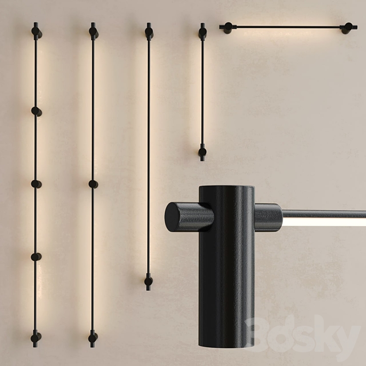 Juniper Thin Single & Double Wall Lamps 3DS Max Model - thumbnail 2