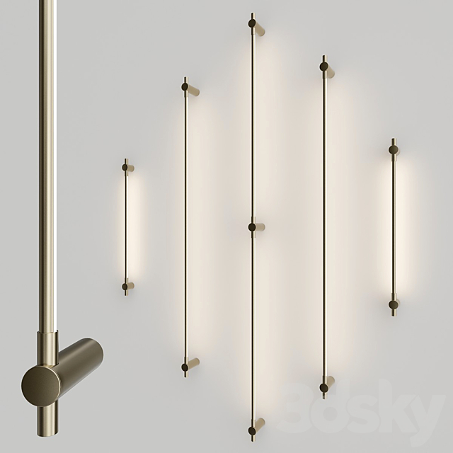 Juniper Thin Single & Double Wall Lamps 3DS Max Model - thumbnail 3