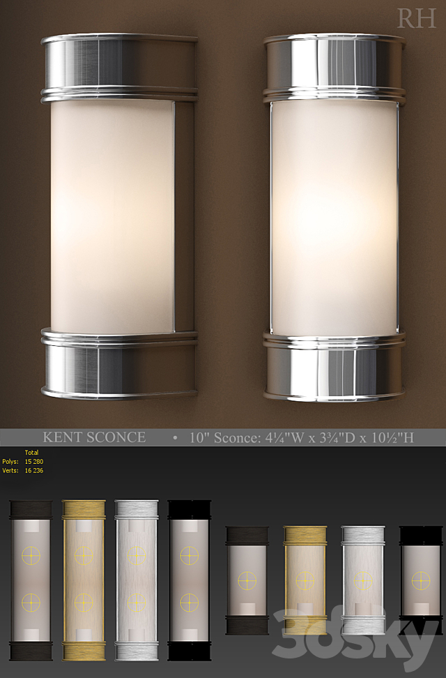 Kent sconce 3ds Max - thumbnail 2