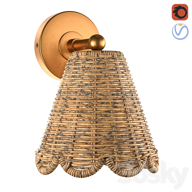 Kismet Hanging wicker rattan Sconce 3ds Max - thumbnail 1