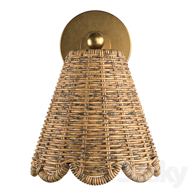 Kismet Hanging wicker rattan Sconce 3ds Max - thumbnail 2