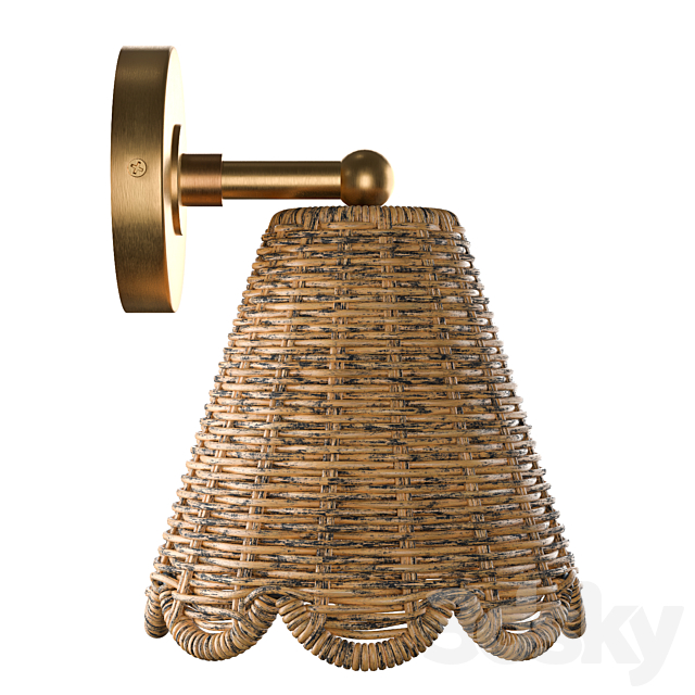 Kismet Hanging wicker rattan Sconce 3ds Max - thumbnail 3