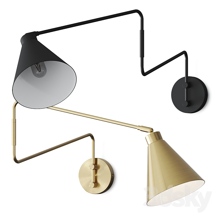 La Redoute Hiba Articulated Metal Wall Lamp 3DS Max - thumbnail 1