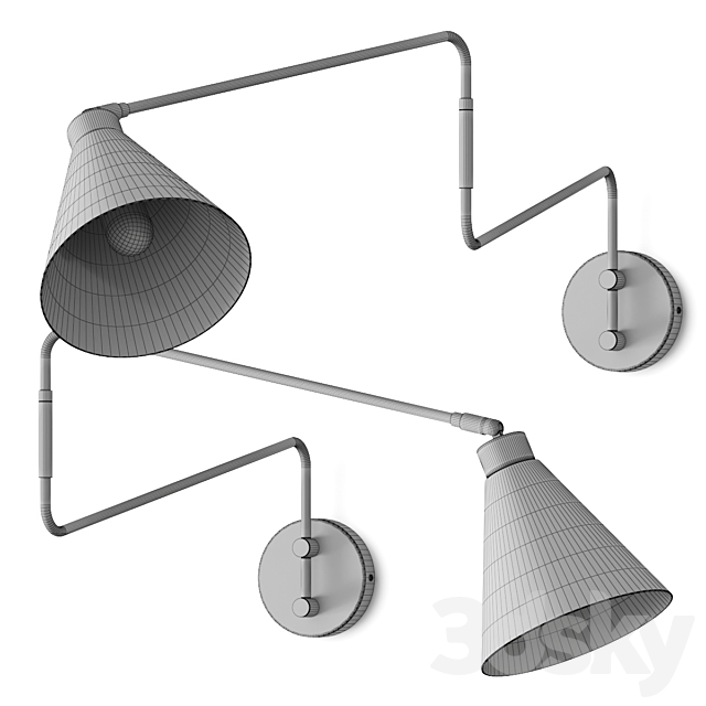 La Redoute Hiba Articulated Metal Wall Lamp 3DS Max Model - thumbnail 3