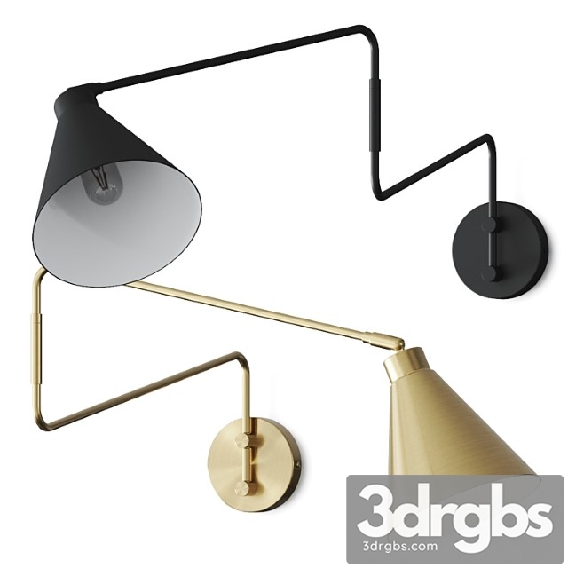 La redoute hiba articulated metal wall lamp 3dsmax Download - thumbnail 1