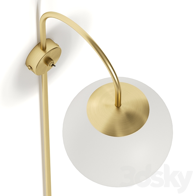 La Redoute Moricio Brass And Opaline Wall Lamp 3DS Max Model - thumbnail 2