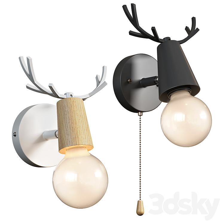 Lampatron DEER wall lamps 3DS Max - thumbnail 1