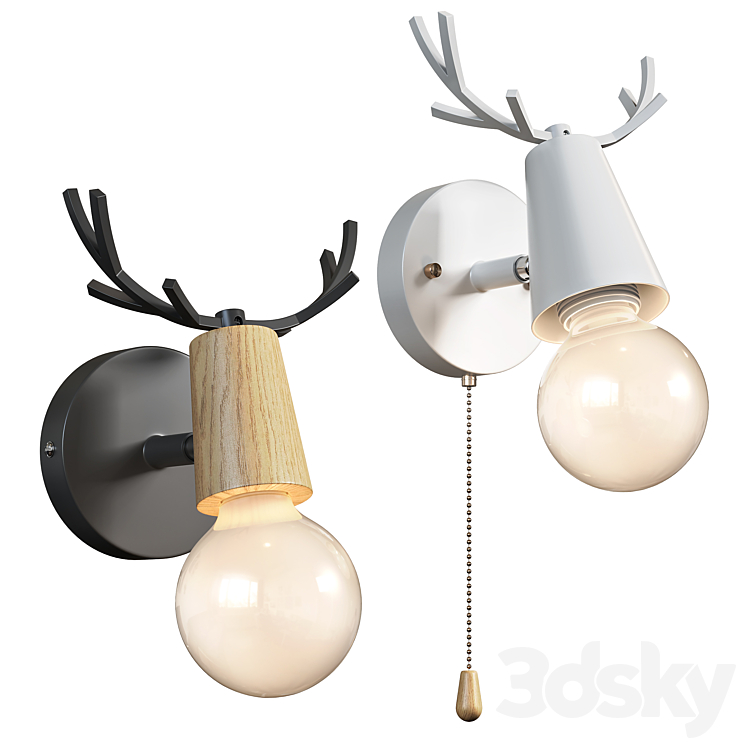 Lampatron DEER wall lamps 3DS Max - thumbnail 2