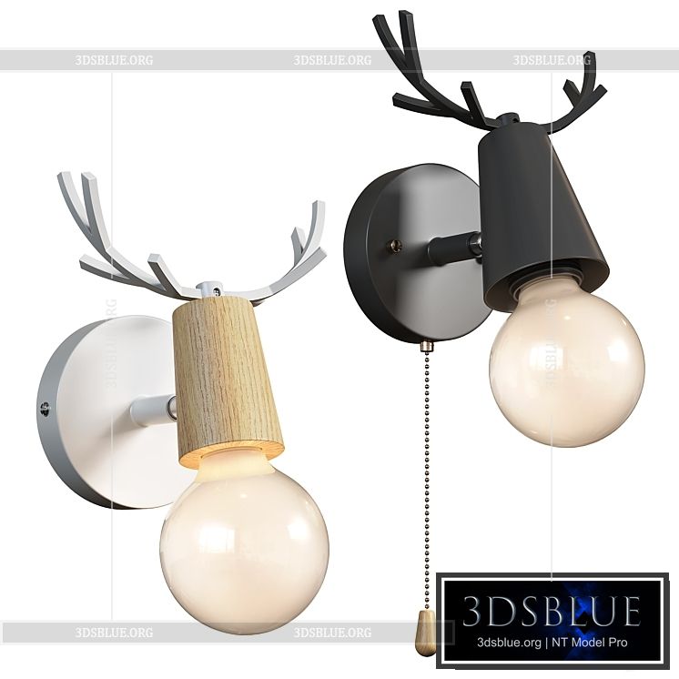 Lampatron DEER wall lamps 3DS Max - thumbnail 3