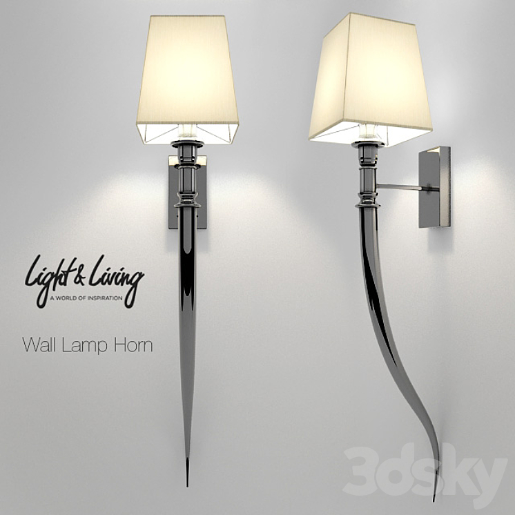 LIGHT LIVING WALL LAMP 72CM HORN LARGE 3DS Max - thumbnail 1