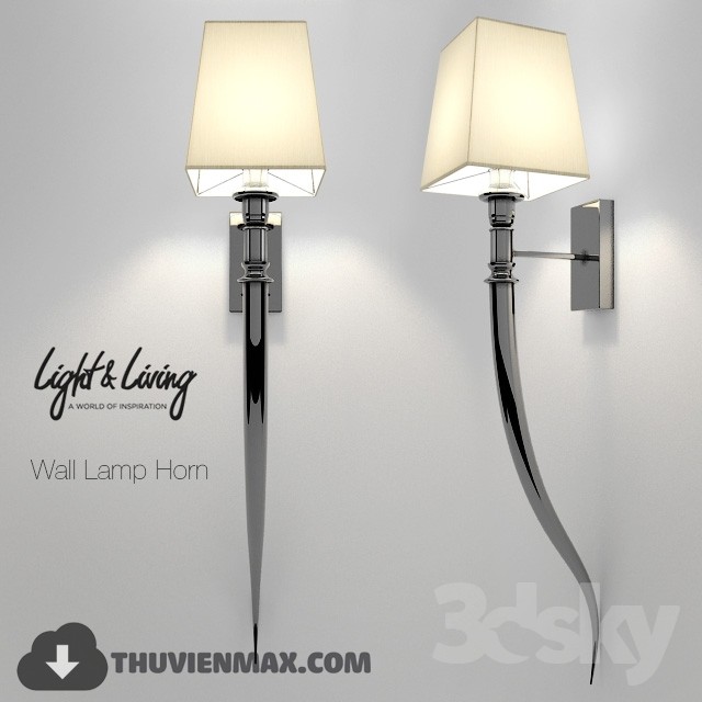 LIGHT LIVING WALL LAMP 72CM HORN LARGE 3DS Max - thumbnail 3