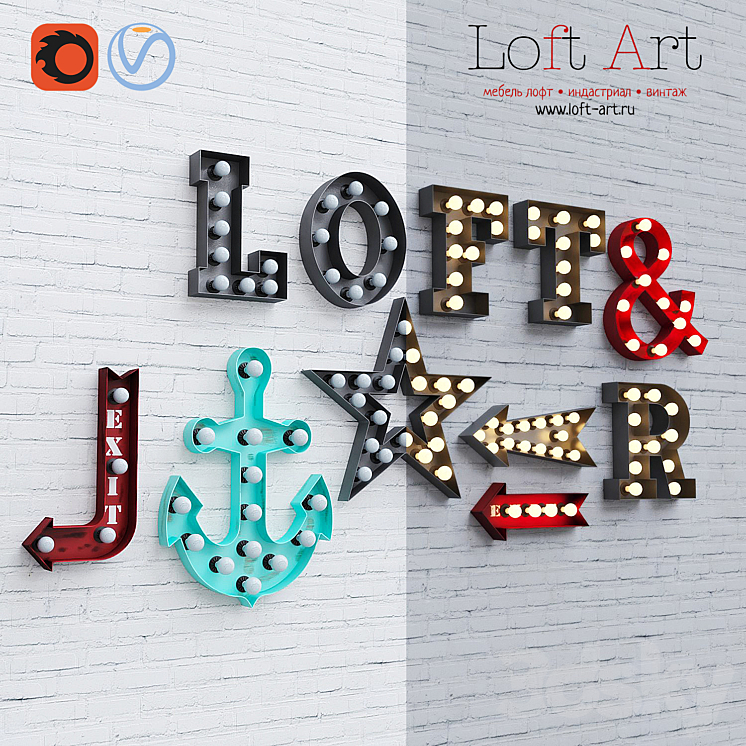 Loft Art Lamps 3DS Max - thumbnail 1