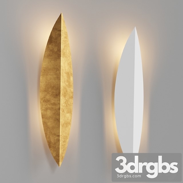 Loftconcept art deco leaf wall lamp gold and white - thumbnail 1