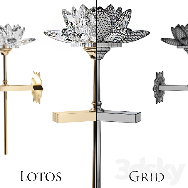 Lotos wall lamp 3DSMax File - thumbnail 2