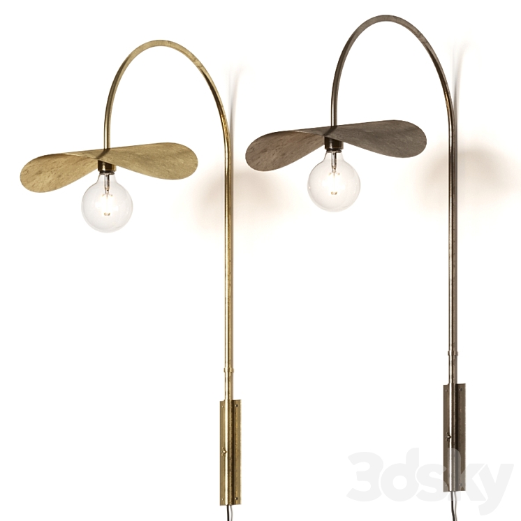 Madam Stoltz Metal Aged Brass & Bronze Wall Lamp 3DS Max - thumbnail 1