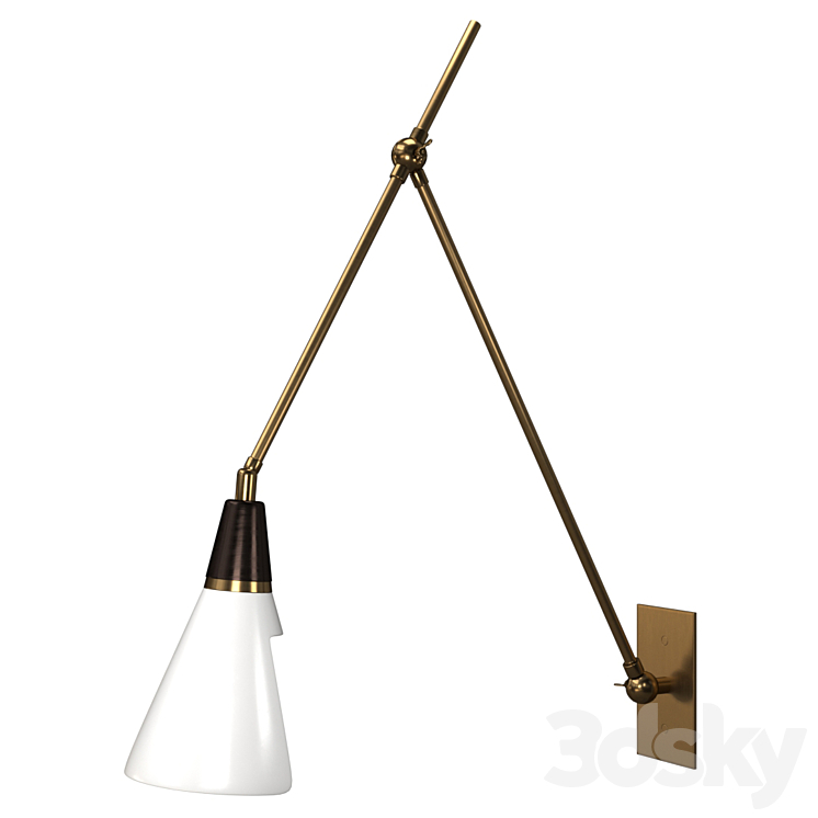 Magari Adjustable Wall Lamp in Bronze White and Brass by Blueprint Lighting Sconce 3DS Max Model - thumbnail 3