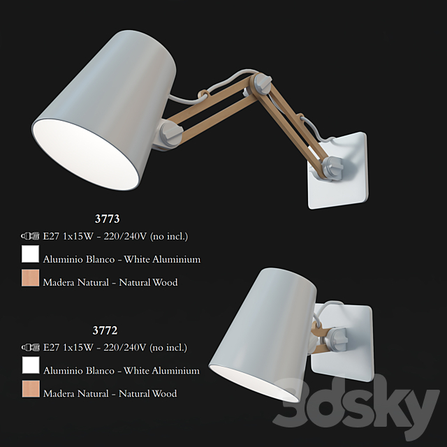 Mantra Looker Wall Lamp 3DSMax File - thumbnail 1